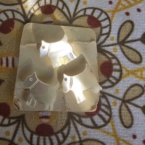 VTG Mother of Pearl Scottie Dog Buttons on Original Card 1930s 1940s Hand Carved